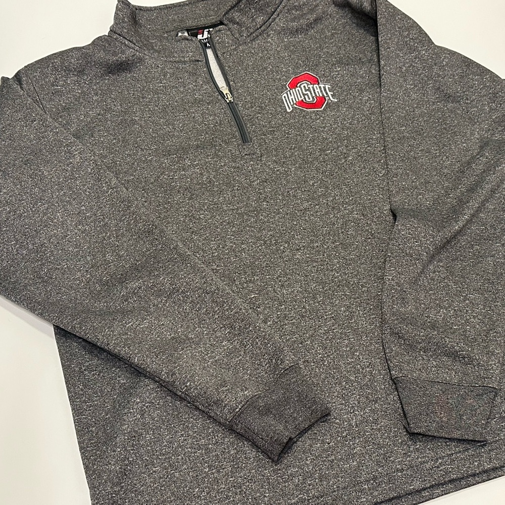 J. America‎ Gray Ohio State Quarter-Zip Pullover